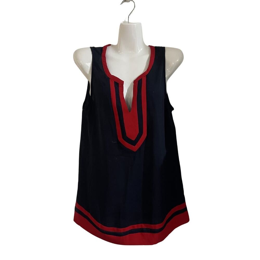 41 Hawthorn Flynn Colorblock Sleeveless Tunic Blouse Coastal Nautical Casual